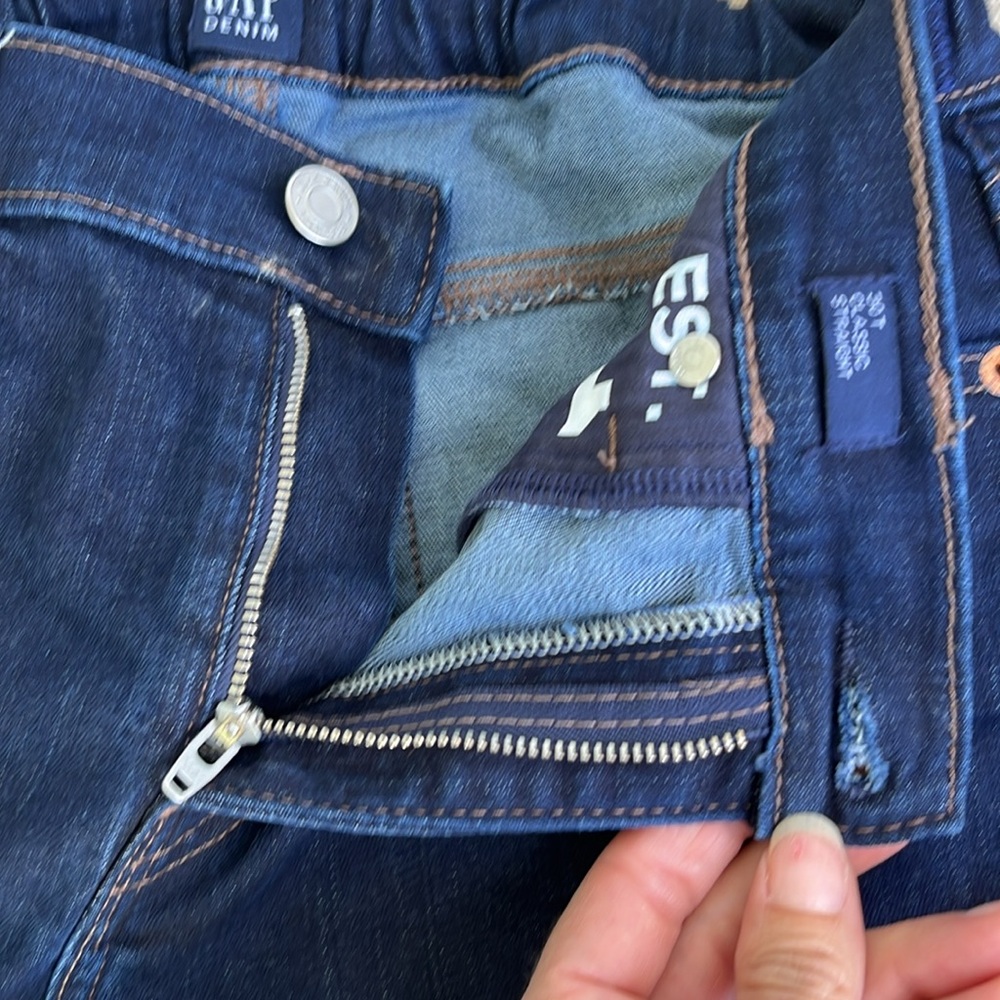 BNWOT Classic straight dark wash tall Gap denim blue jeans - Picture 4 of 14